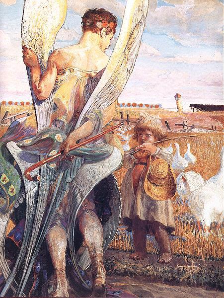 Jacek Malczewski Angel, I will follow you. oil painting image